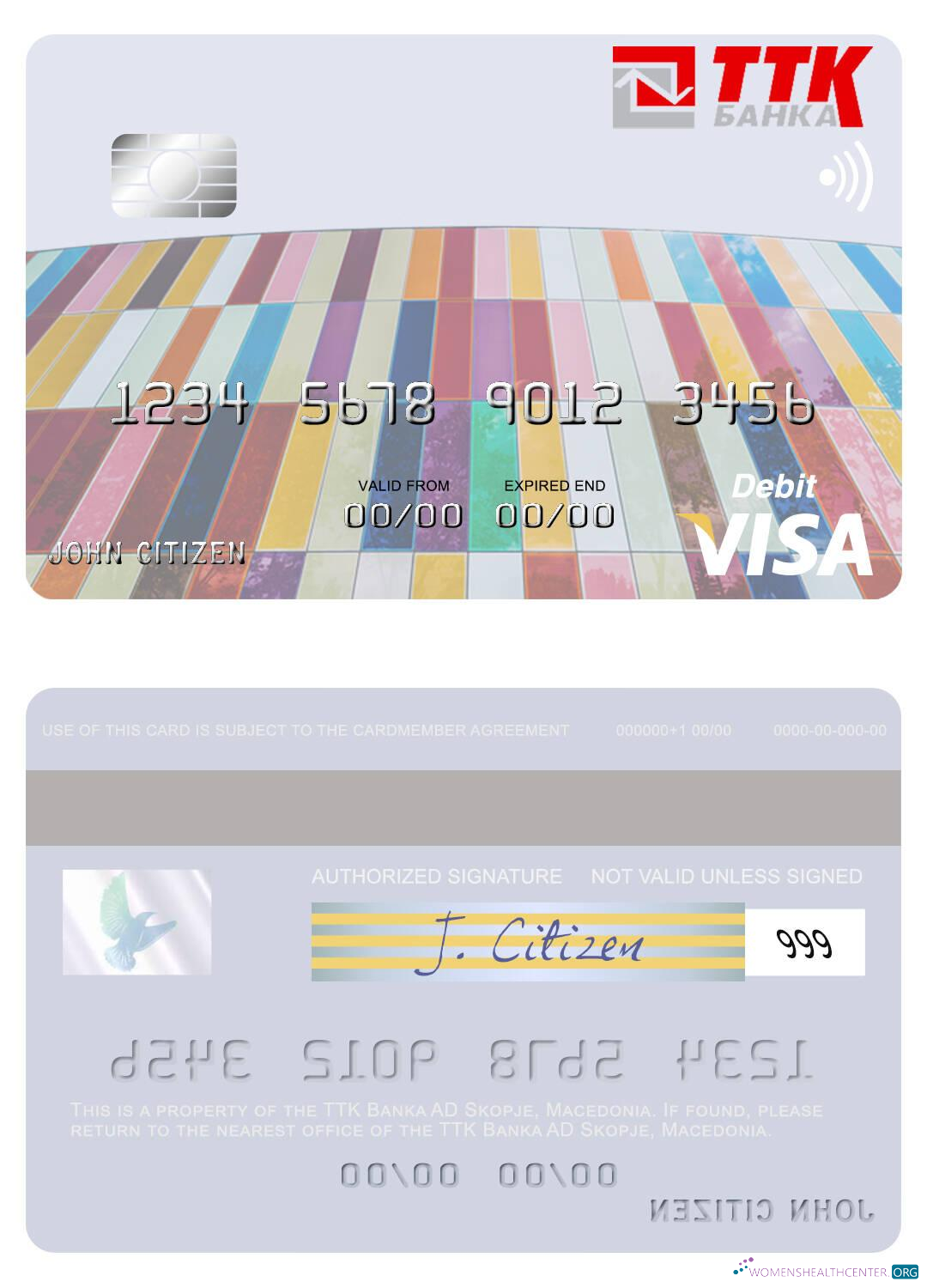 Premium Herunterladen Macedonia TTK Banka AD Skopje Visa Debit Karte Photoshop Vorlage