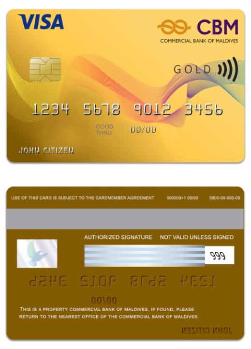 Premium Herunterladen Malediven Kommerziell Bank von Malediven Visa Gold Karte Photoshop Vorlage