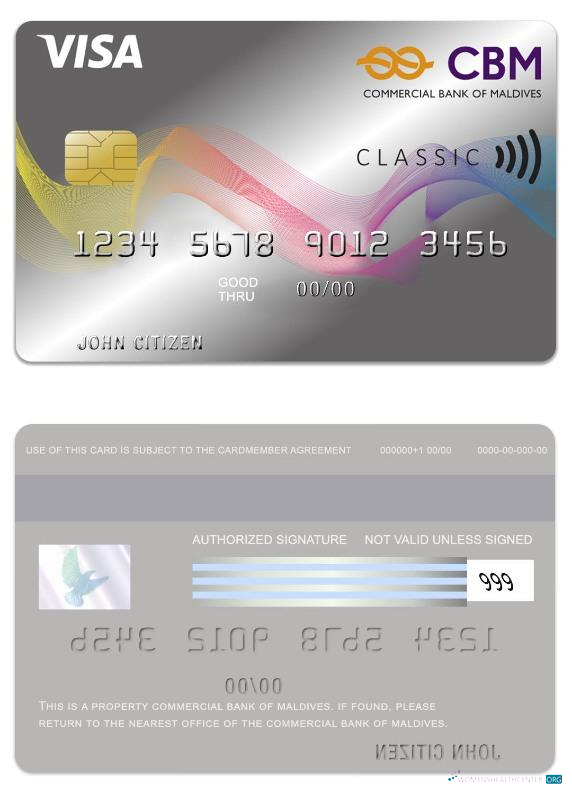 Hochwertige Herunterladen Malediven Kommerziell Bank von Malediven Visa Kredit Karte Photoshop Vorlage