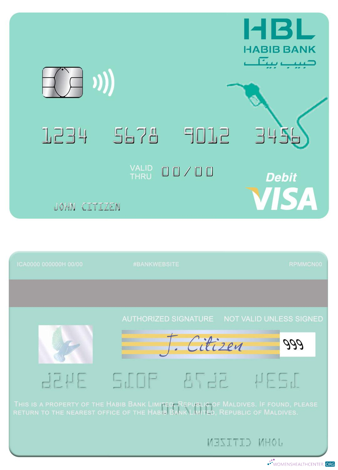 Hochwertige Herunterladen Malediven Habib Bank GmbH Visa Karte Photoshop Vorlage