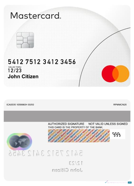 Realistische Herunterladen Mastercard Sample PSD Classic Design Photoshop Vorlage