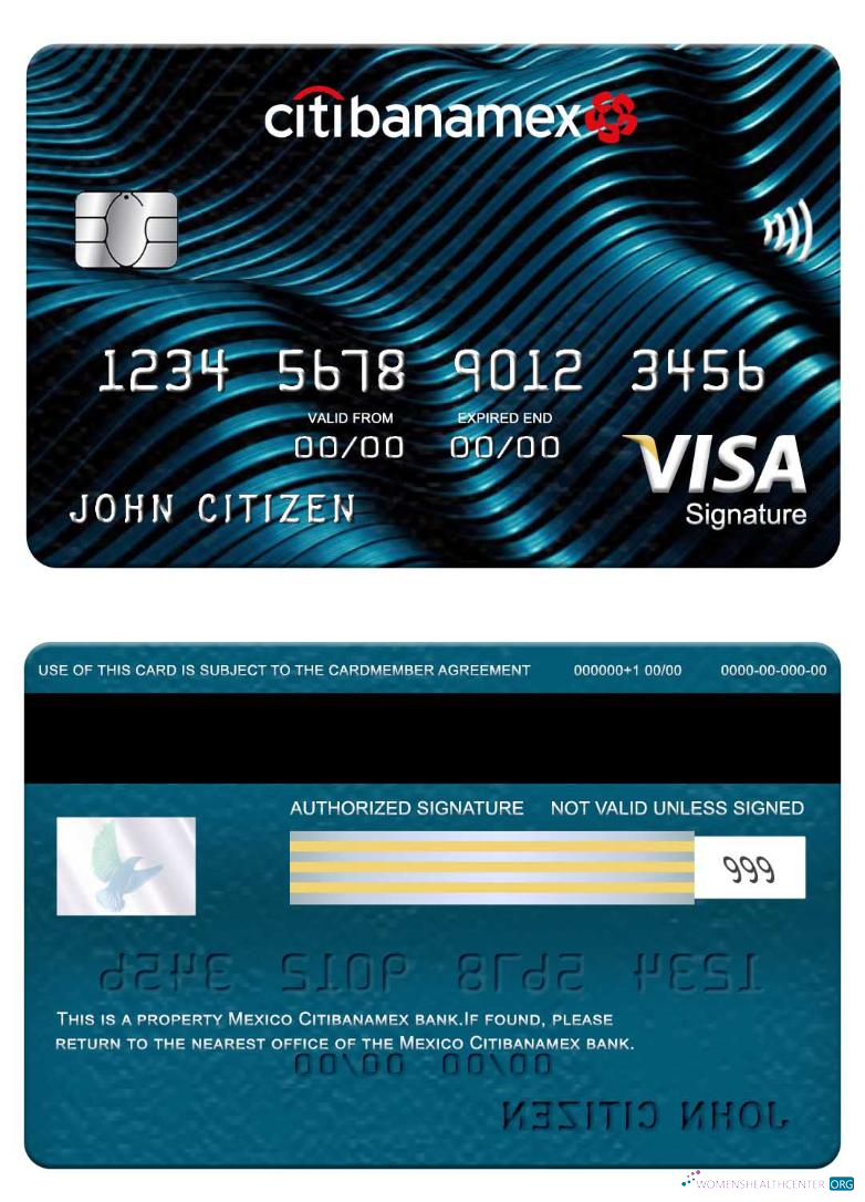 Hochwertige Herunterladen Mexiko Citibanamex Bank Visa Signature Karte Photoshop Vorlage