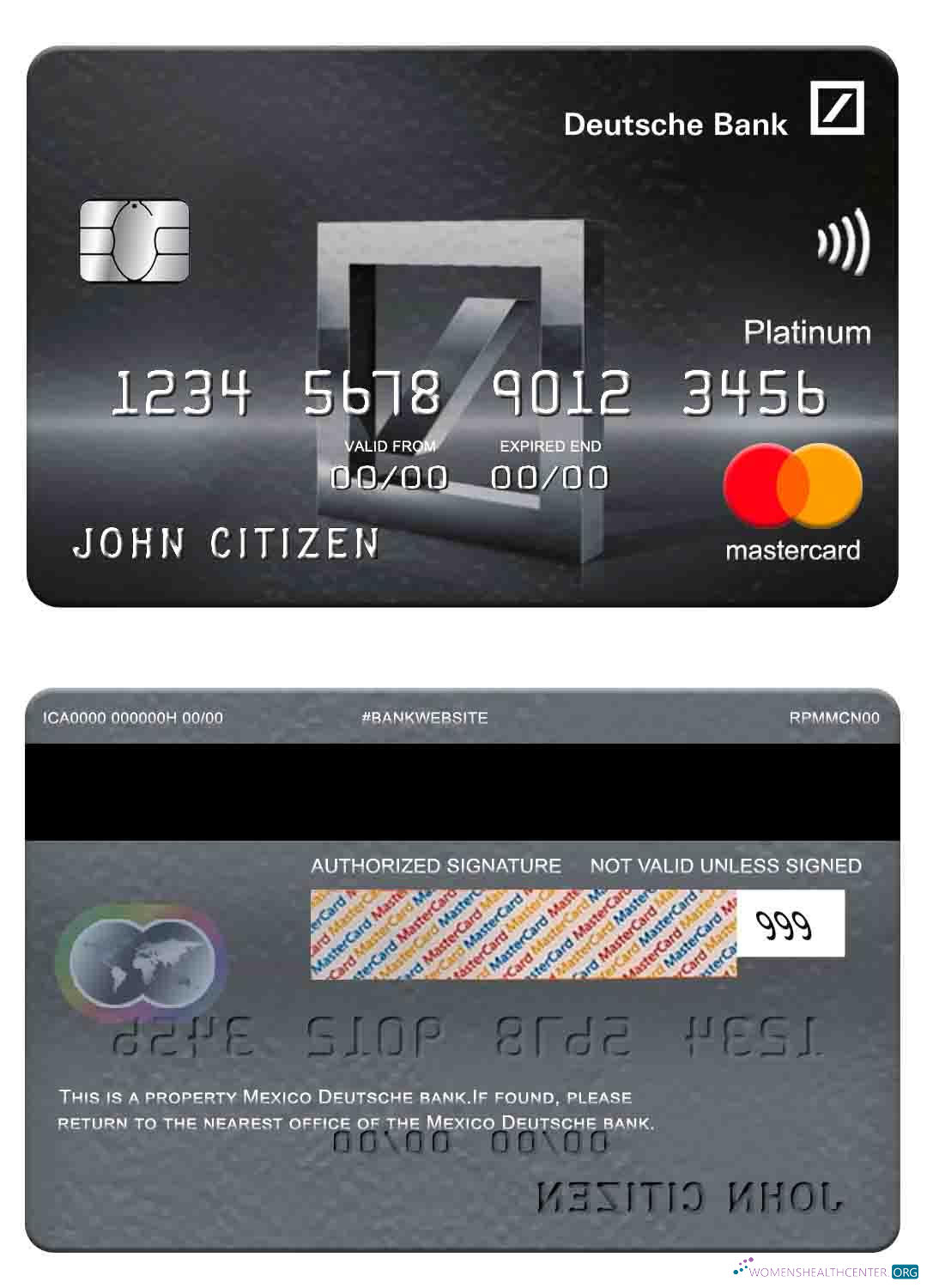 Premium Herunterladen Mexiko Deutsche Bank Mastercard Platin Photoshop Vorlage