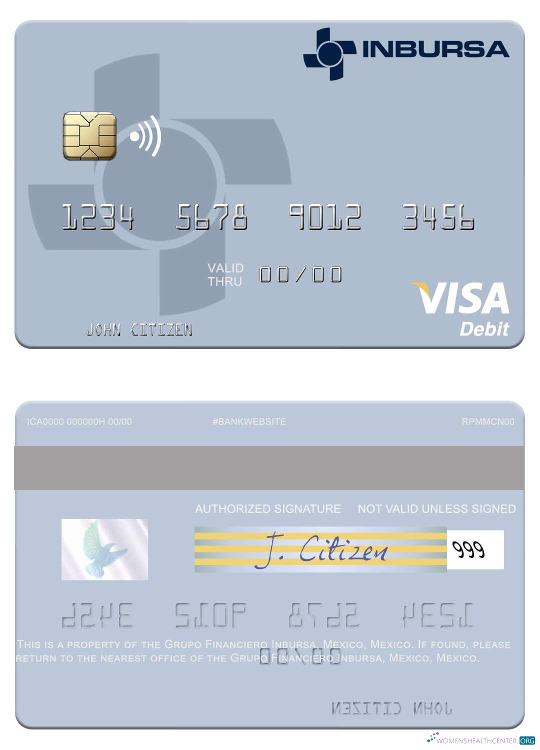 Premium Herunterladen Mexiko Grupo Financiero Inbursa Visa Debit Karte Photoshop Vorlage