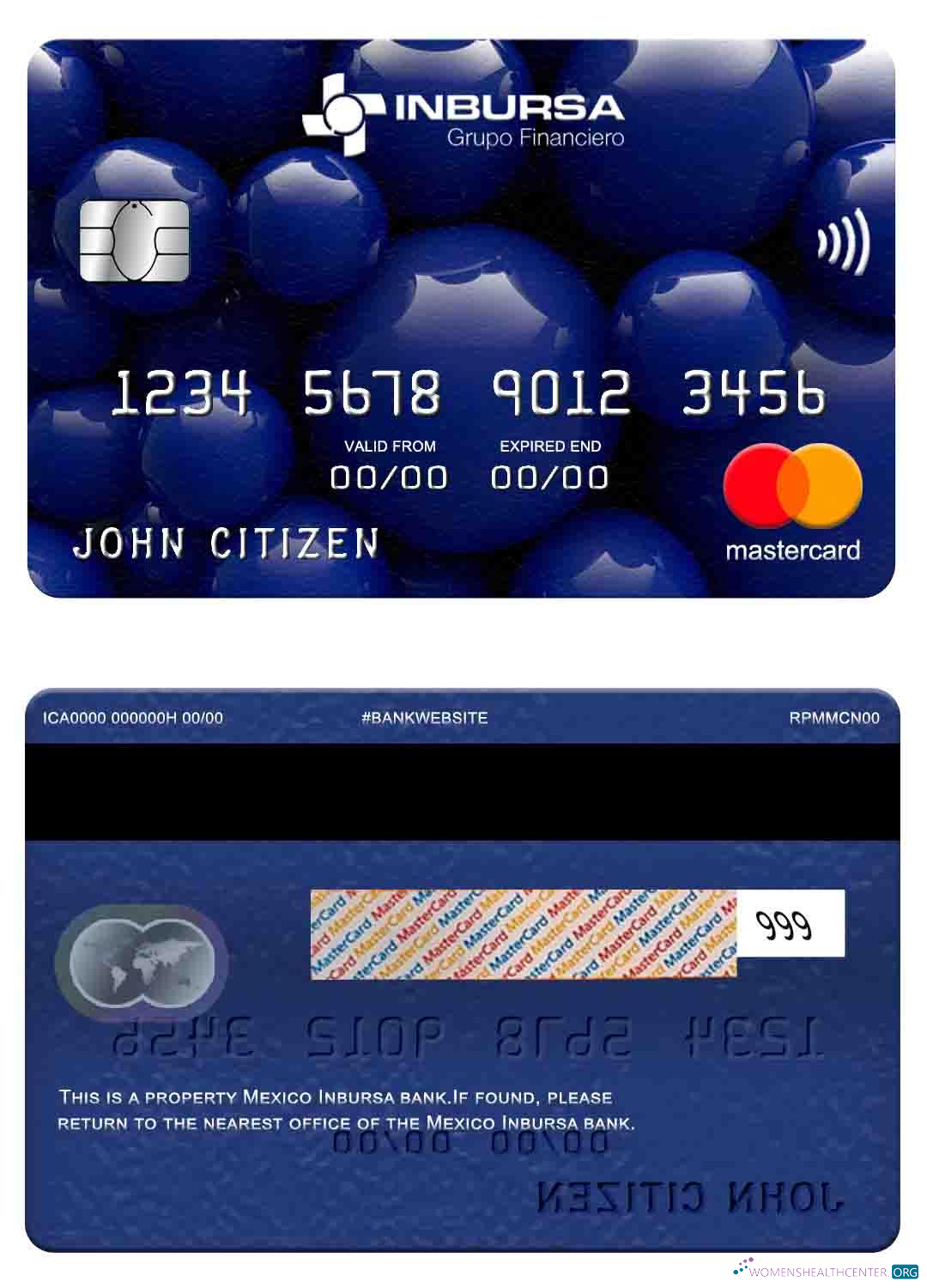 Editierbare Herunterladen Mexiko Inbursa Bank Mastercard Photoshop Vorlage
