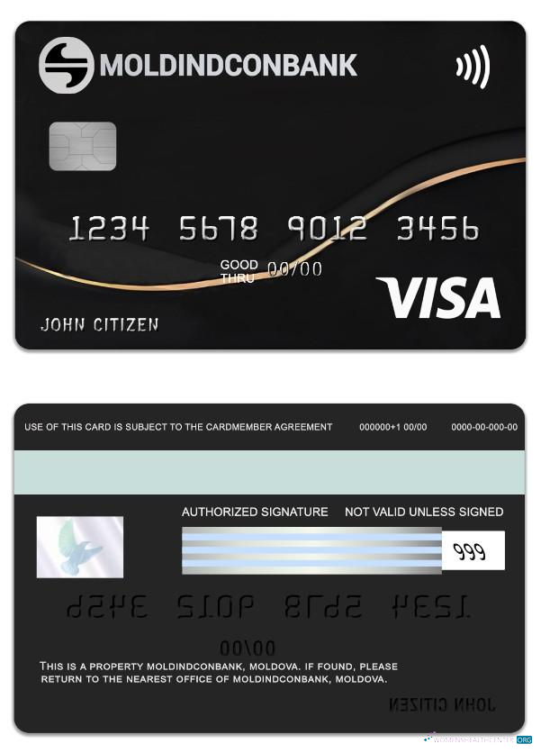 Hochwertige Herunterladen Moldawien MoldindconBank Exclusive Kredit Visa Karte Photoshop Vorlage