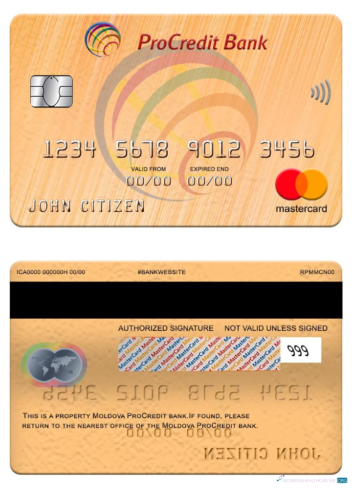 Realistische Herunterladen Moldawien ProCredit Bank Mastercard 2 Photoshop Vorlage