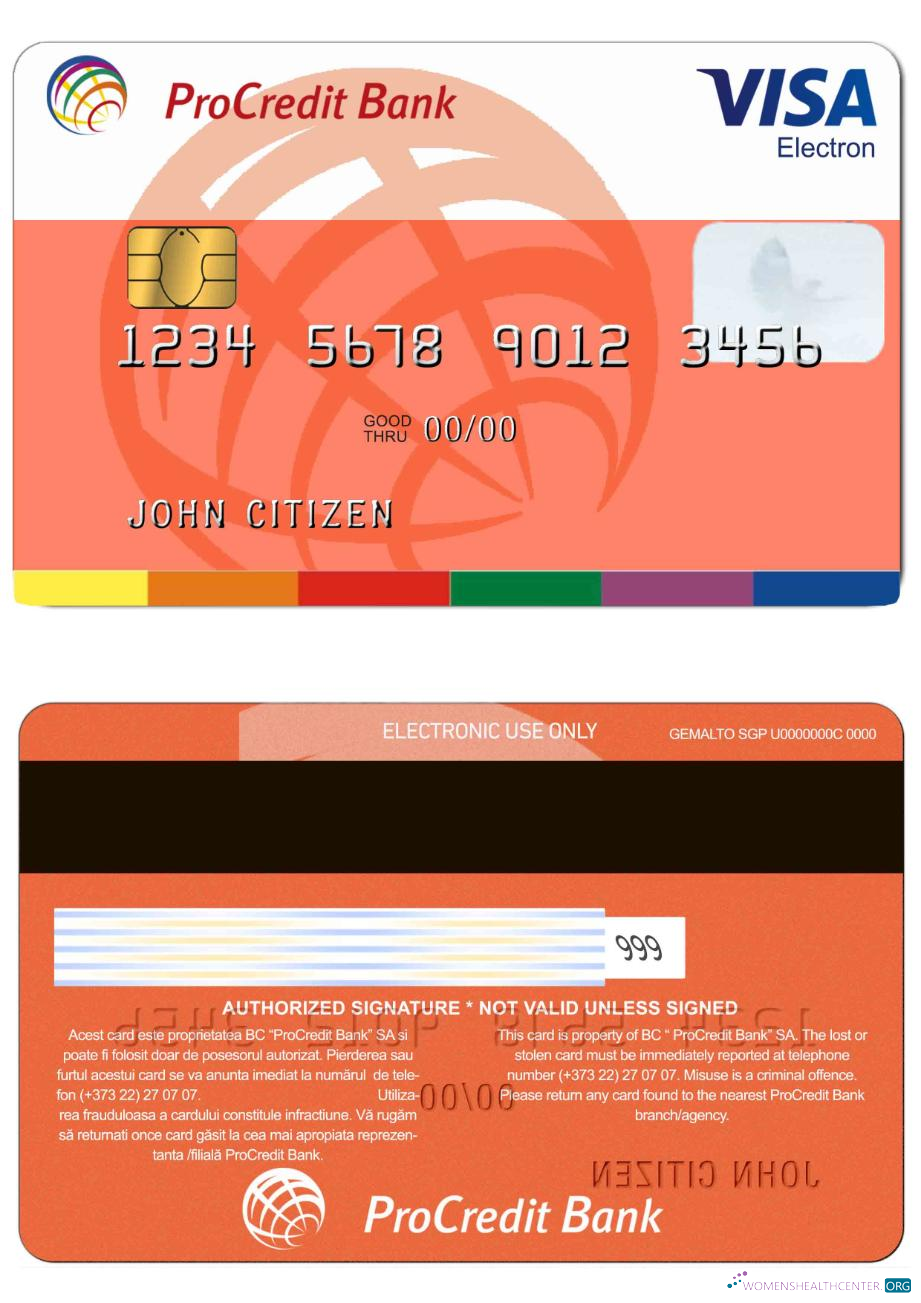 Premium Herunterladen Moldawien ProCredit Bank Visa Electron Kredit Karte Photoshop Vorlage
