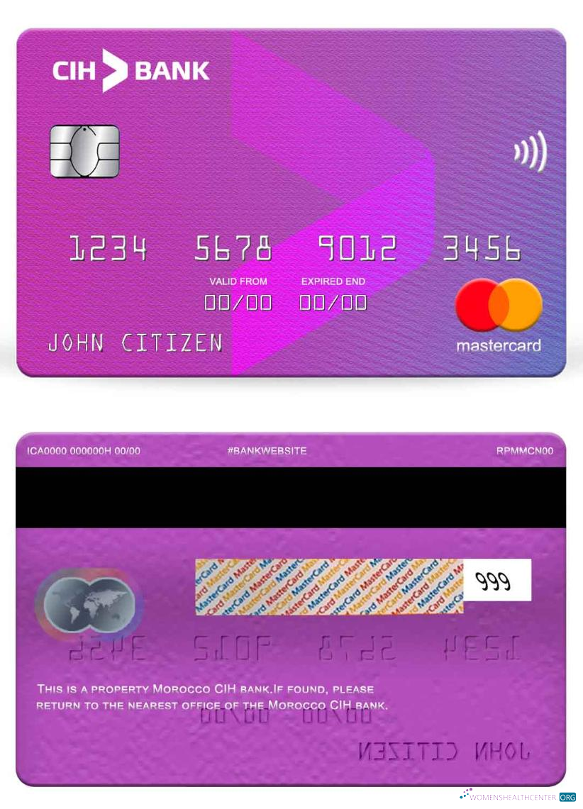 Professionelle Herunterladen Marokko CIH Bank Mastercard Photoshop Vorlage