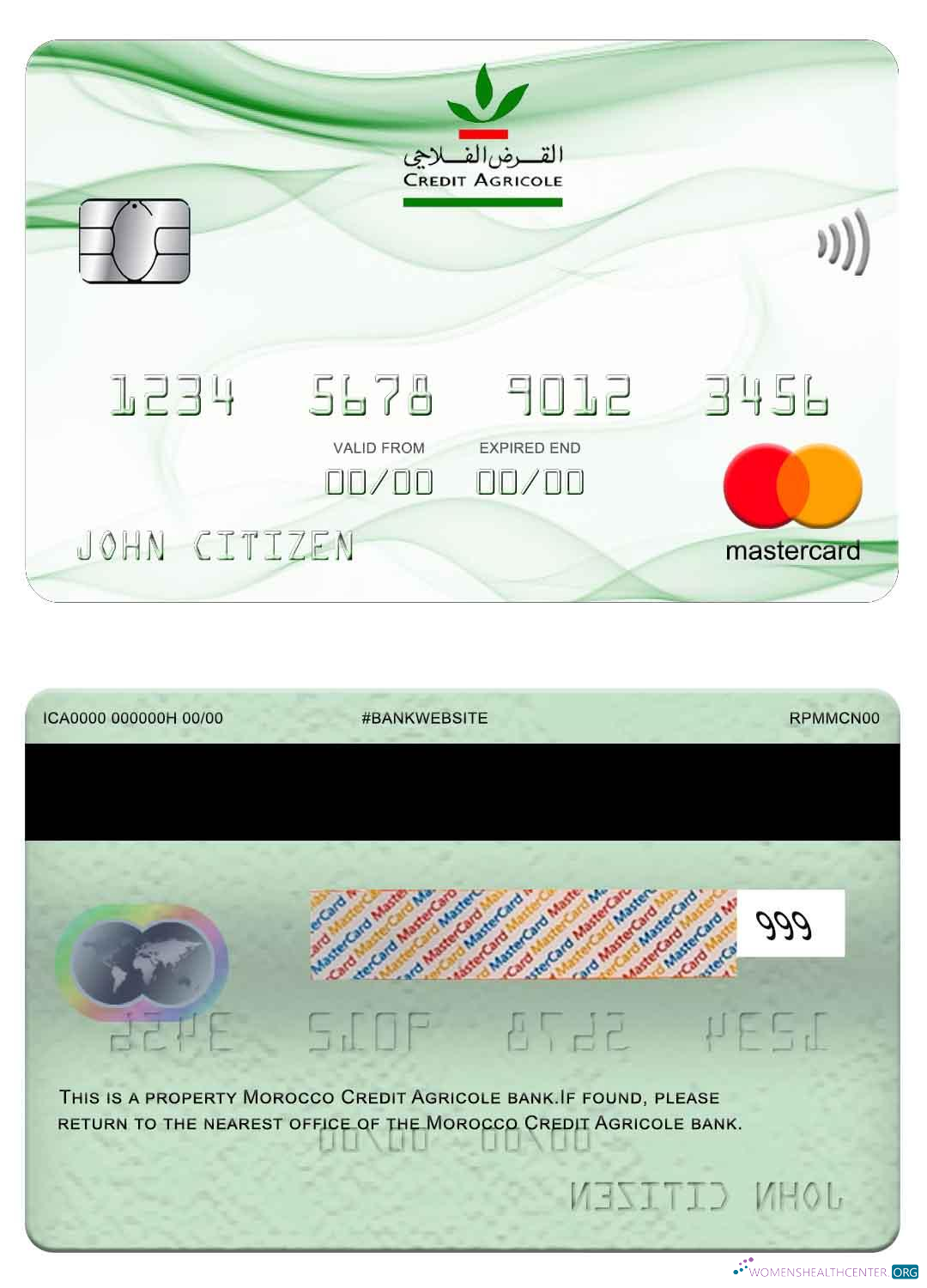 Professionelle Herunterladen Marokko Kredit Agricole Bank Mastercard Photoshop Vorlage