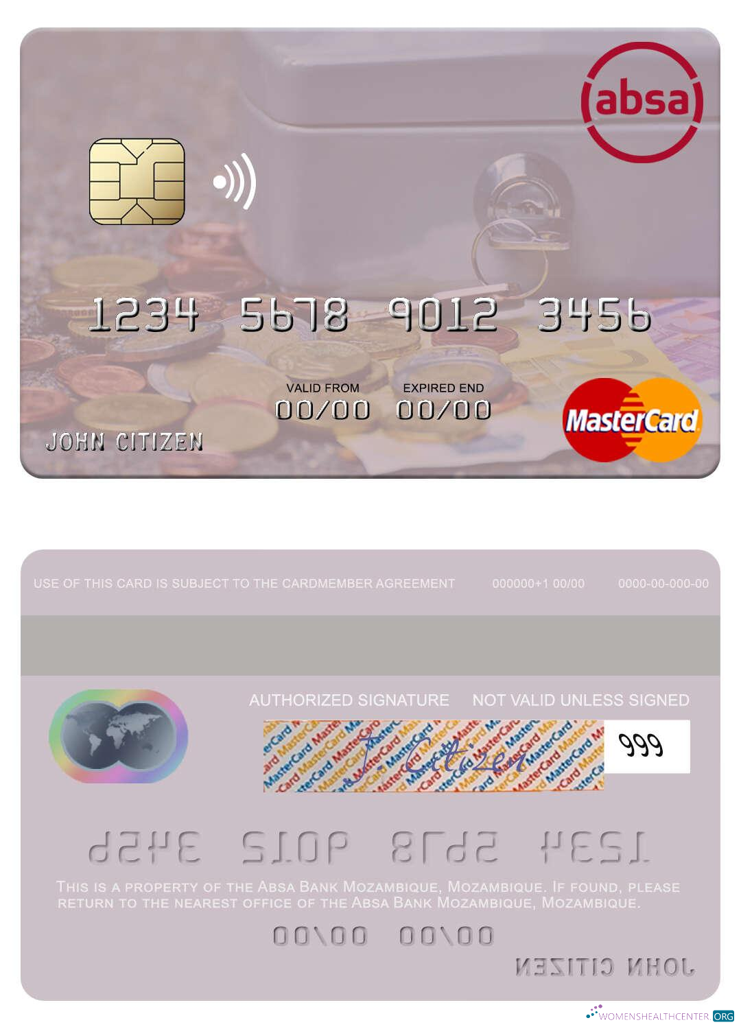 Premium Herunterladen Mosambik Absa Bank Mosambik Mastercard Photoshop Vorlage