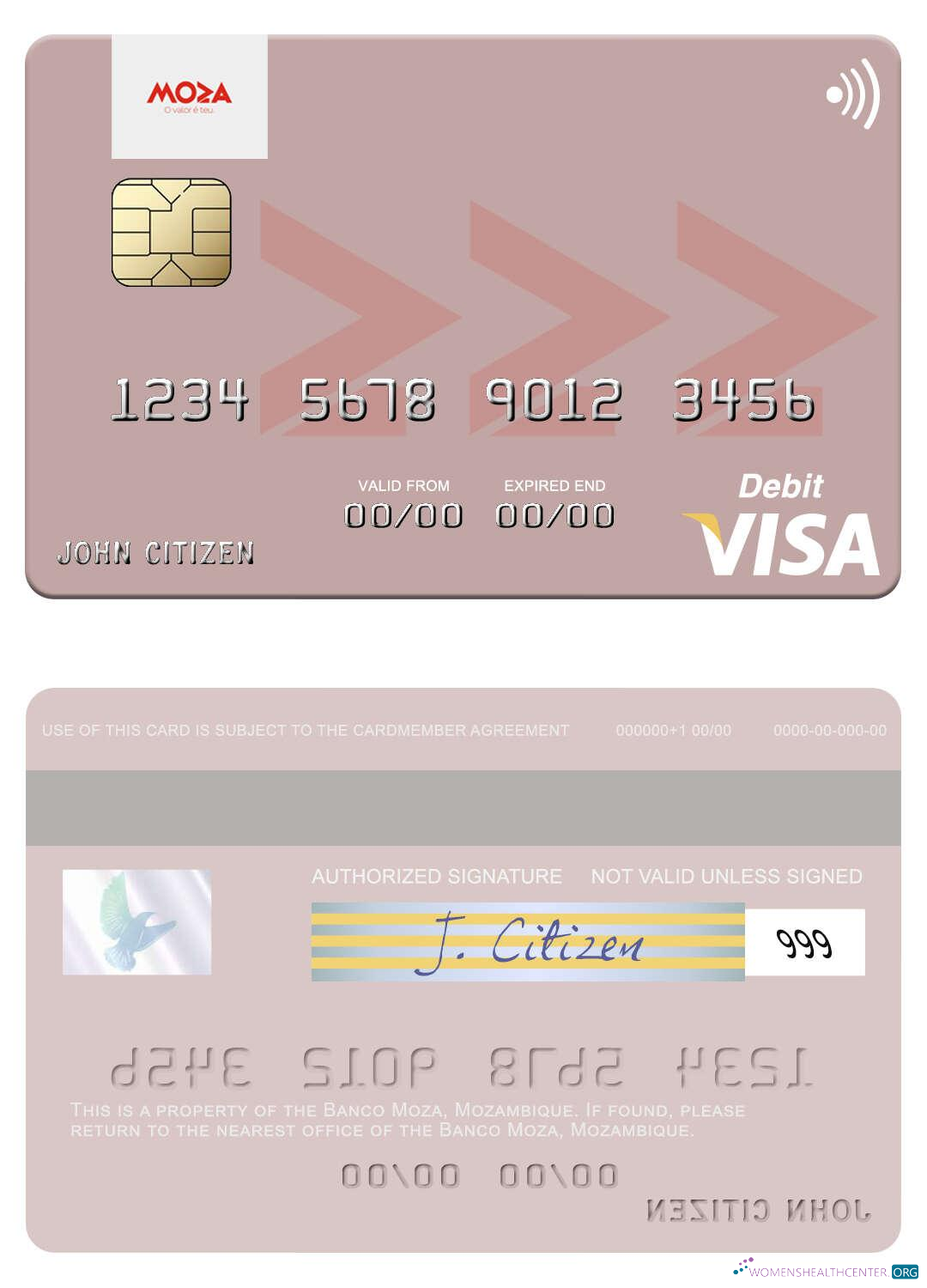 Premium Herunterladen Mosambik Banco Moza Visa Debit Karte Photoshop Vorlage