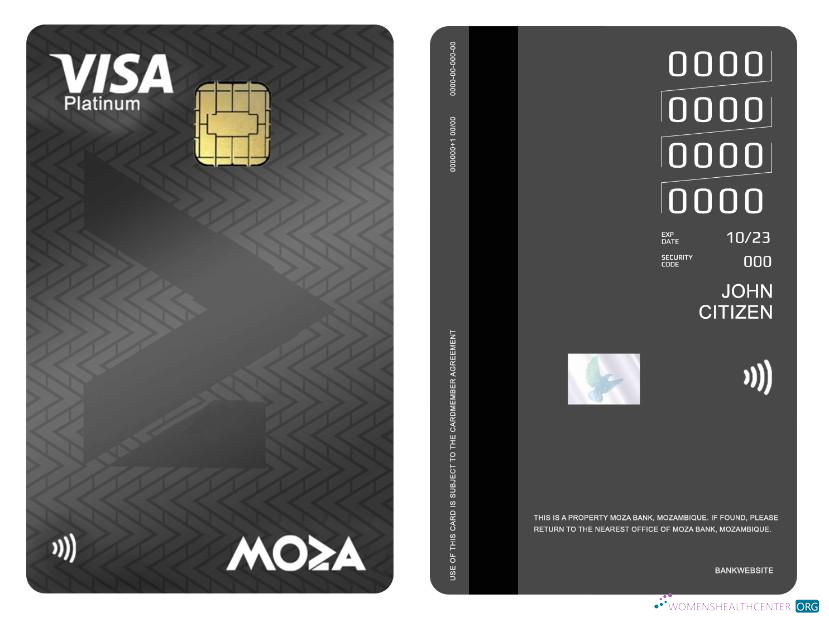 Premium Herunterladen Mosambik Moza Bank Visa Platin Kredit Vertical Karte Photoshop Vorlage
