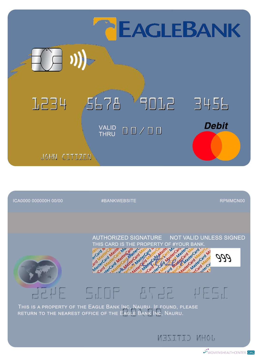 Editierbare Herunterladen Nauru Eagle Bank Inc Mastercard Photoshop Vorlage