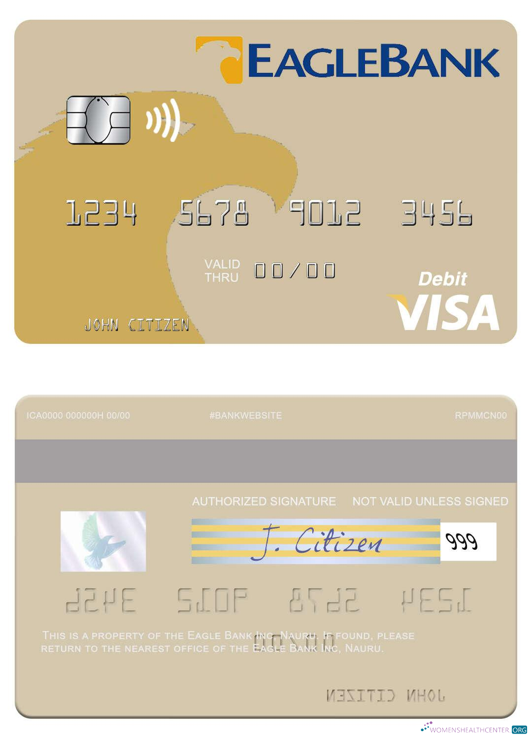 Premium Herunterladen Nauru Eagle Bank Inc Visa Debit Karte Photoshop Vorlage