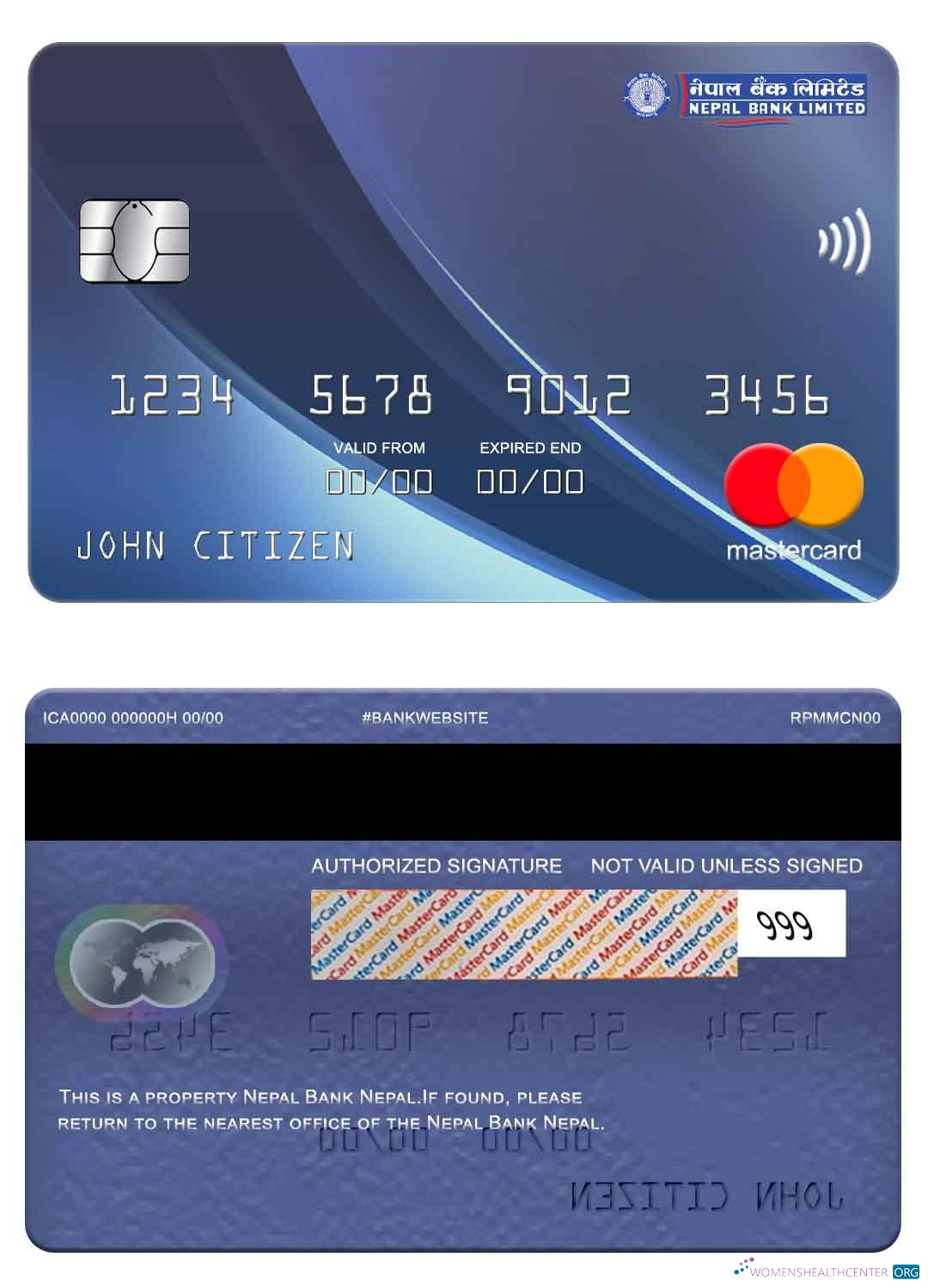 Editierbare Herunterladen Nepal Bank Nepal Mastercard Photoshop Vorlage
