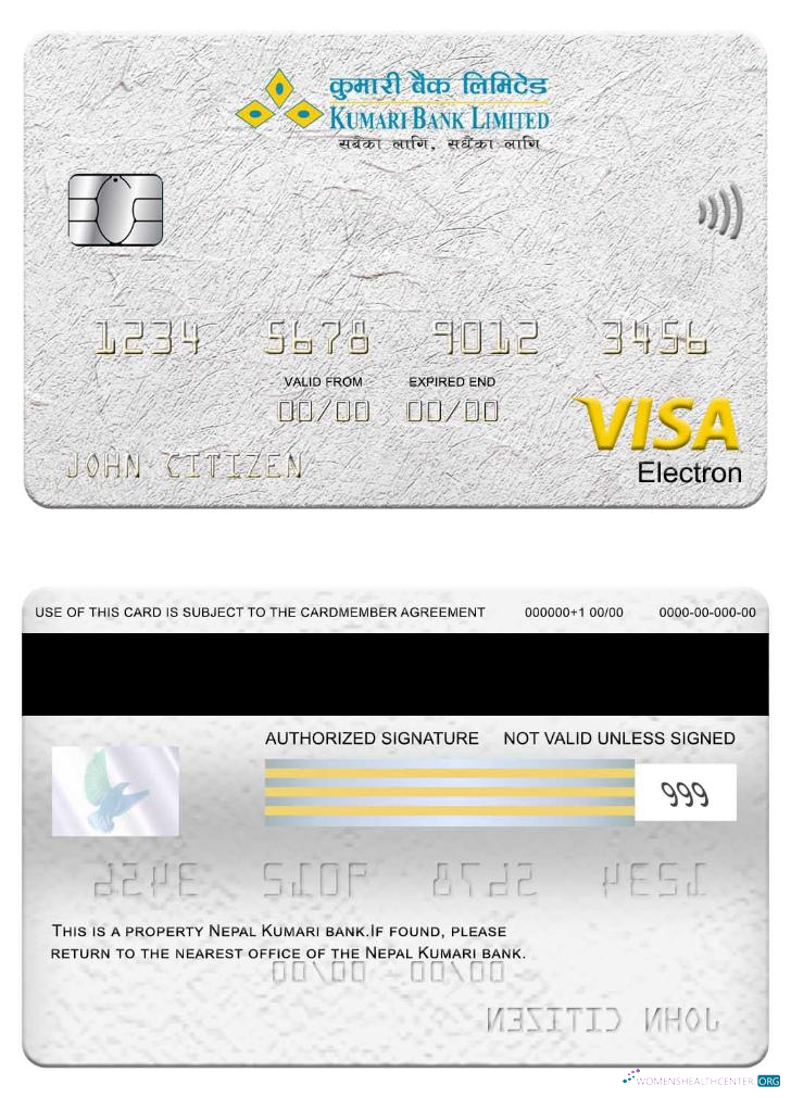Hochwertige Herunterladen Nepal Kumari Bank Visa Electron Karte Photoshop Vorlage
