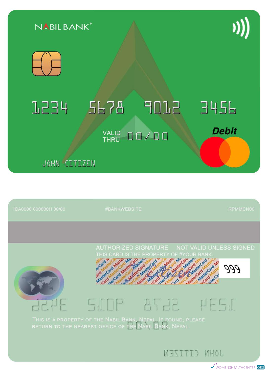 Hochwertige Herunterladen Nepal Nabil Bank Mastercard Photoshop Vorlage