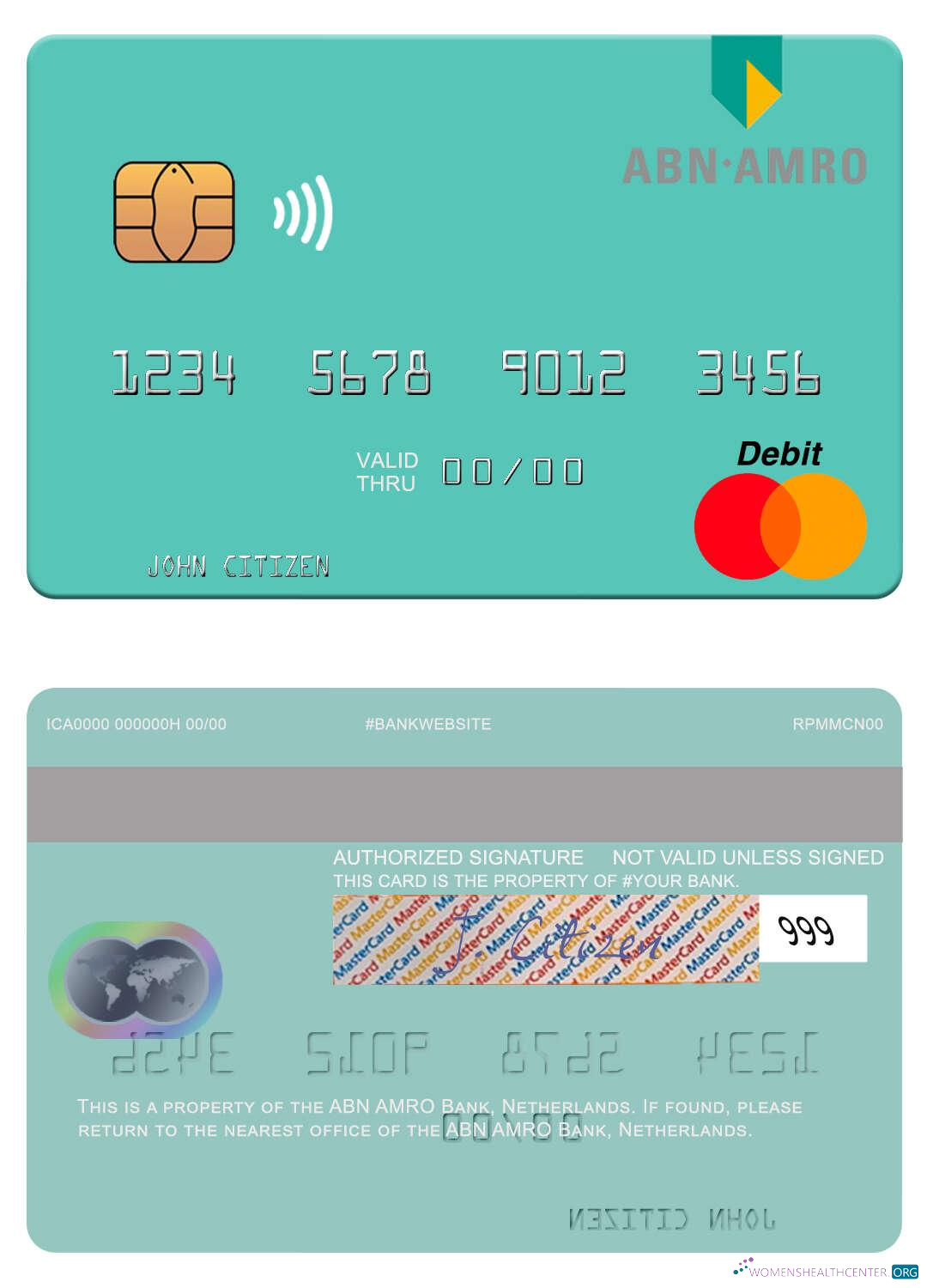Premium Herunterladen Niederlande ABN AMRO Bank Mastercard Photoshop Vorlage