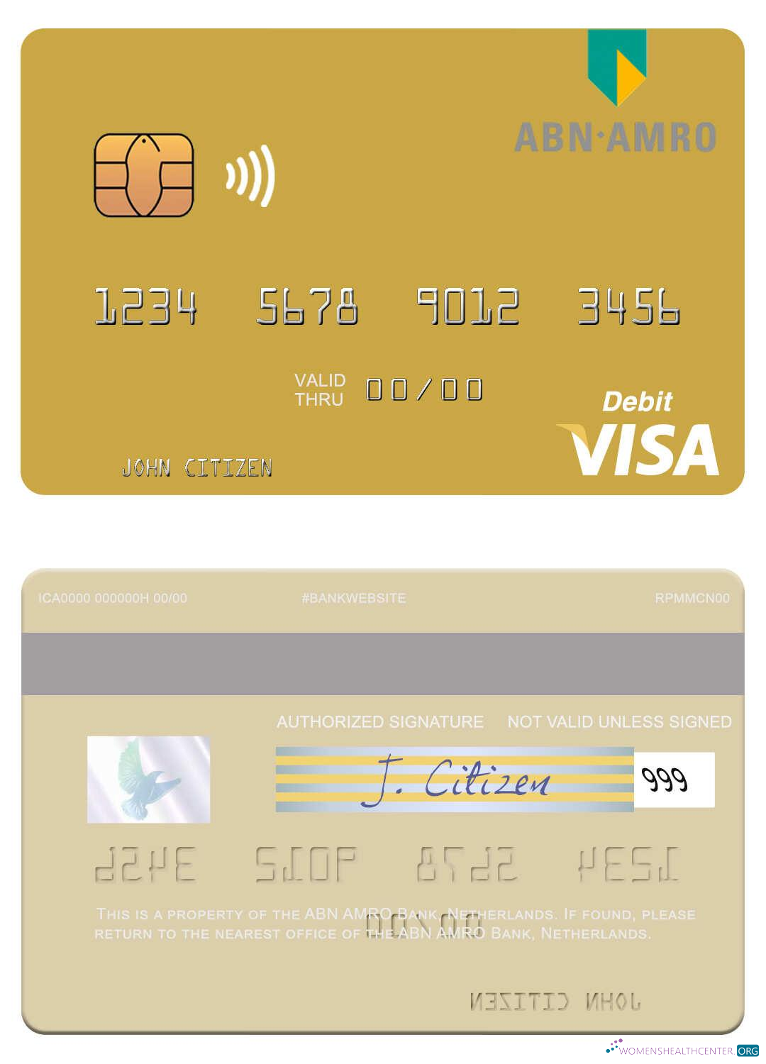 Premium Herunterladen Niederlande ABN AMRO Bank Visa Debit Karte Photoshop Vorlage