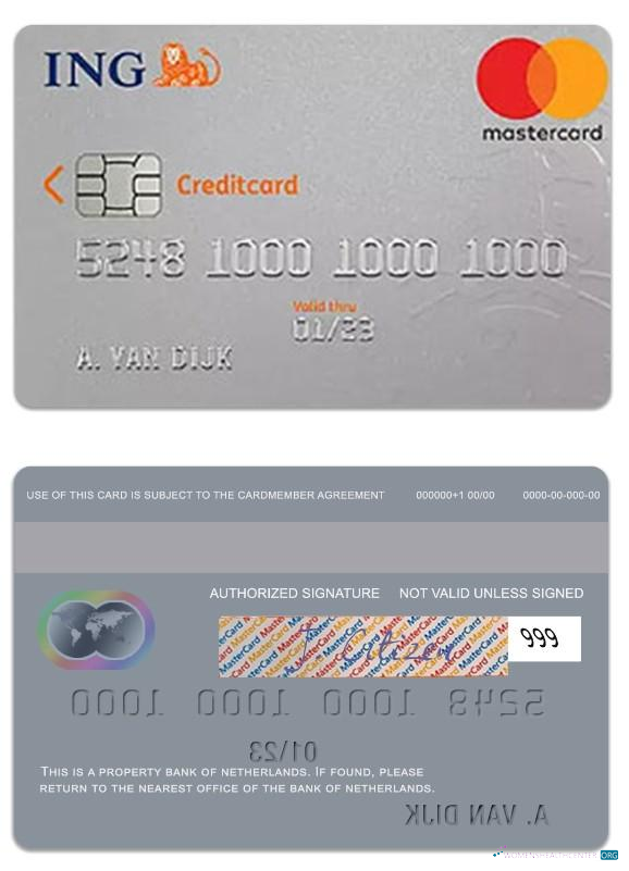 Premium Herunterladen Niederlande Bank von Niederlande IGN Kredit Karte Photoshop Vorlage