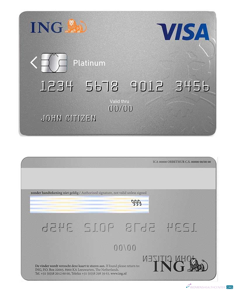 Premium Herunterladen Niederlande ING Bank Visa Karte Platin Photoshop Vorlage