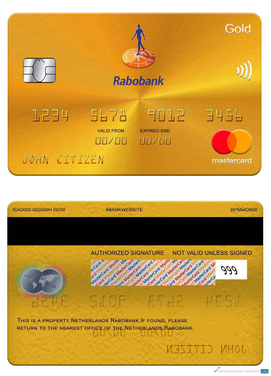 Hochwertige Herunterladen Niederlande Rabobank Mastercard Gold Photoshop Vorlage