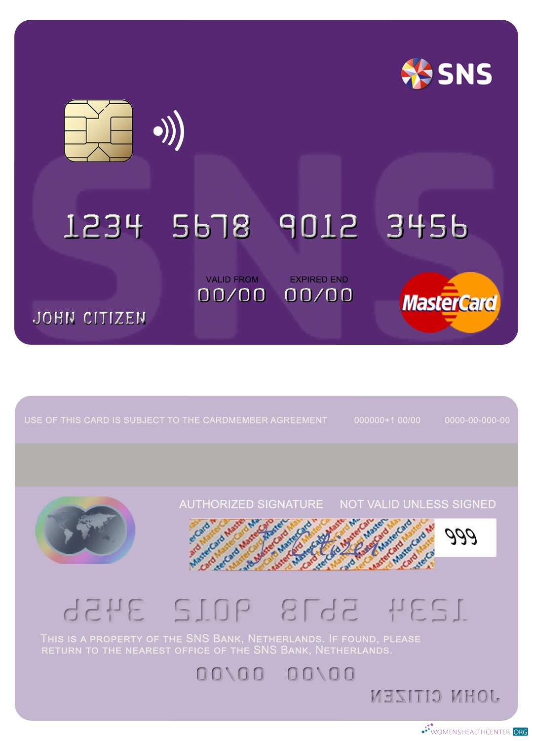 Realistische Herunterladen Niederlande SNS Bank Mastercard Photoshop Vorlage
