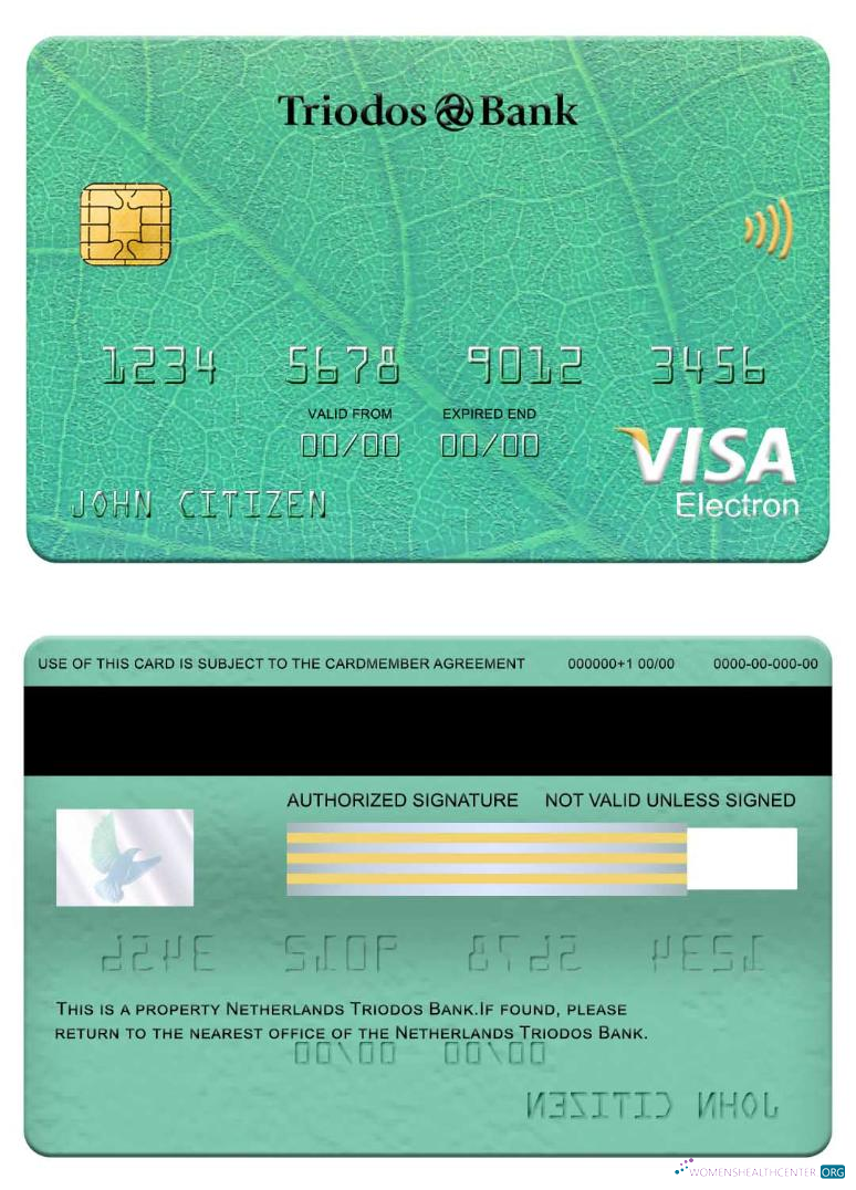 Editierbare Herunterladen Niederlande Triodos Bank Visa Electron Karte Photoshop Vorlage