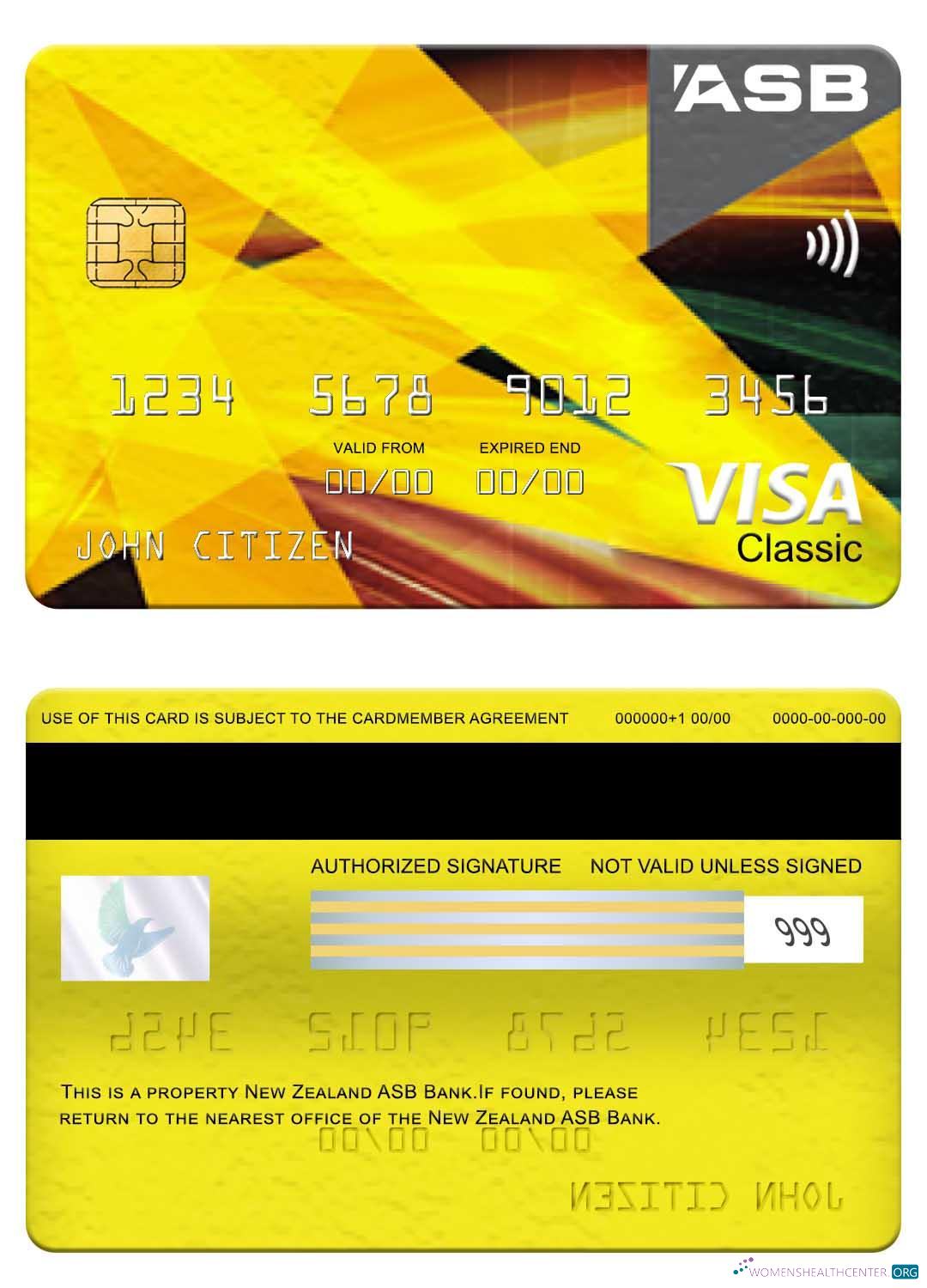 Premium Herunterladen Neuseeland ASB Bank Visa Classic Karte Photoshop Vorlage