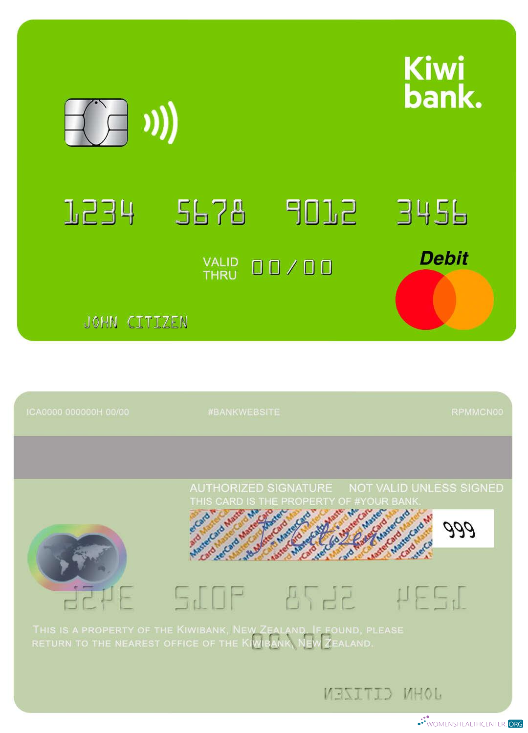Professionelle Herunterladen Neuseeland Kiwibank Mastercard Photoshop Vorlage