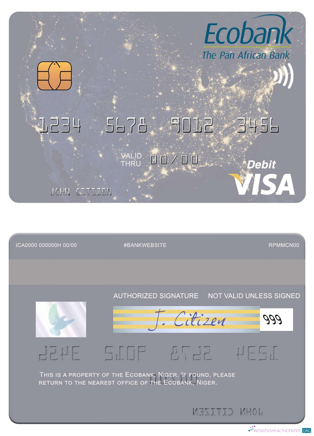 Premium Herunterladen Niger Ecobank Visa Debit Karte Photoshop Vorlage