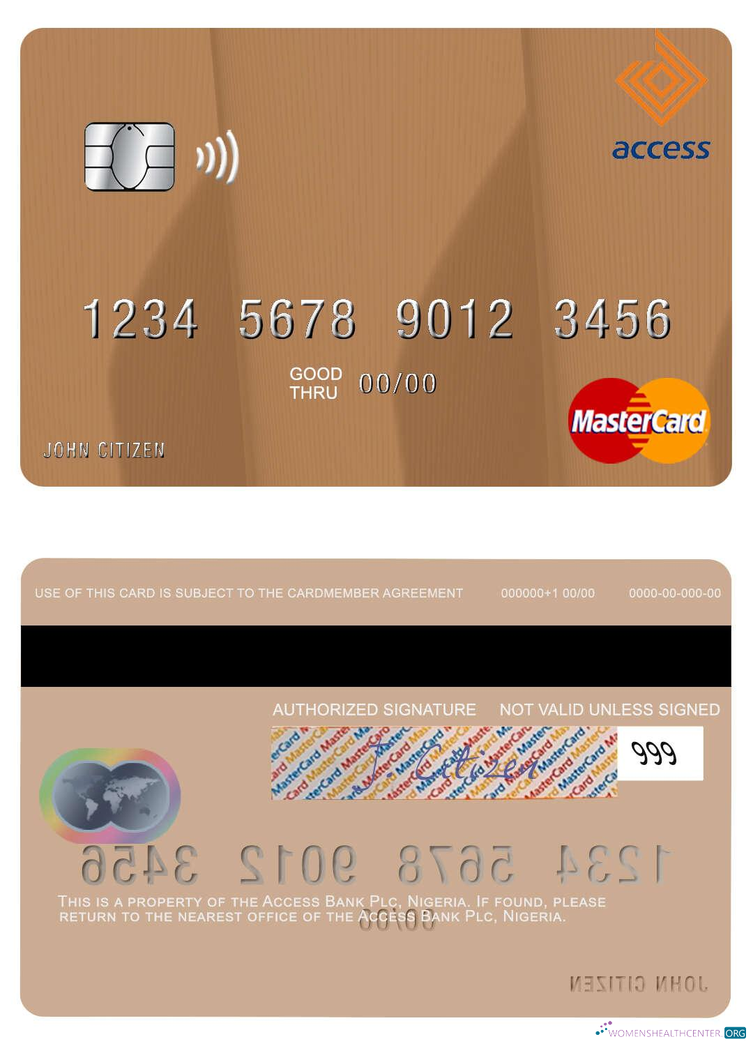 Premium Herunterladen Nigeria Access Bank Plc Mastercard Photoshop Vorlage