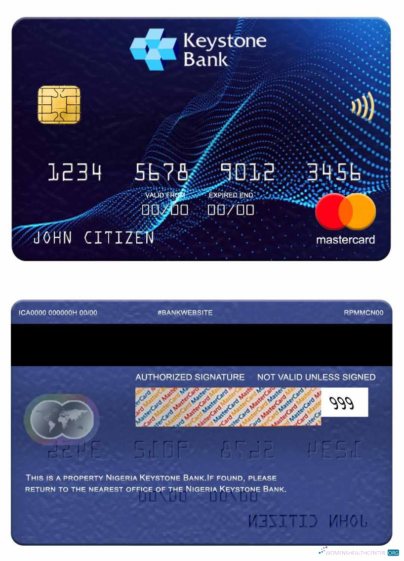 Hochwertige Herunterladen Nigeria Keystone Bank Mastercard Photoshop Vorlage