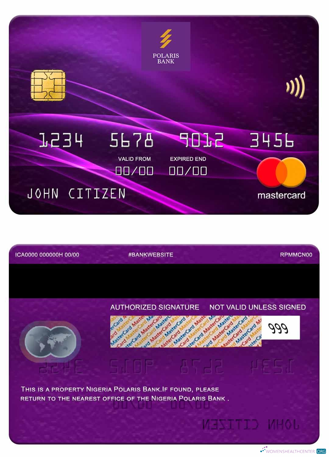 Professionelle Herunterladen Nigeria Polaris Bank Mastercard Photoshop Vorlage