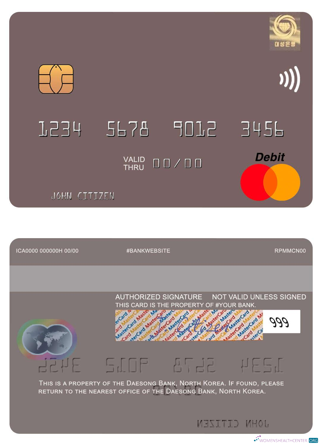 Premium Herunterladen Nordkorea Daesong Bank Mastercard Photoshop Vorlage
