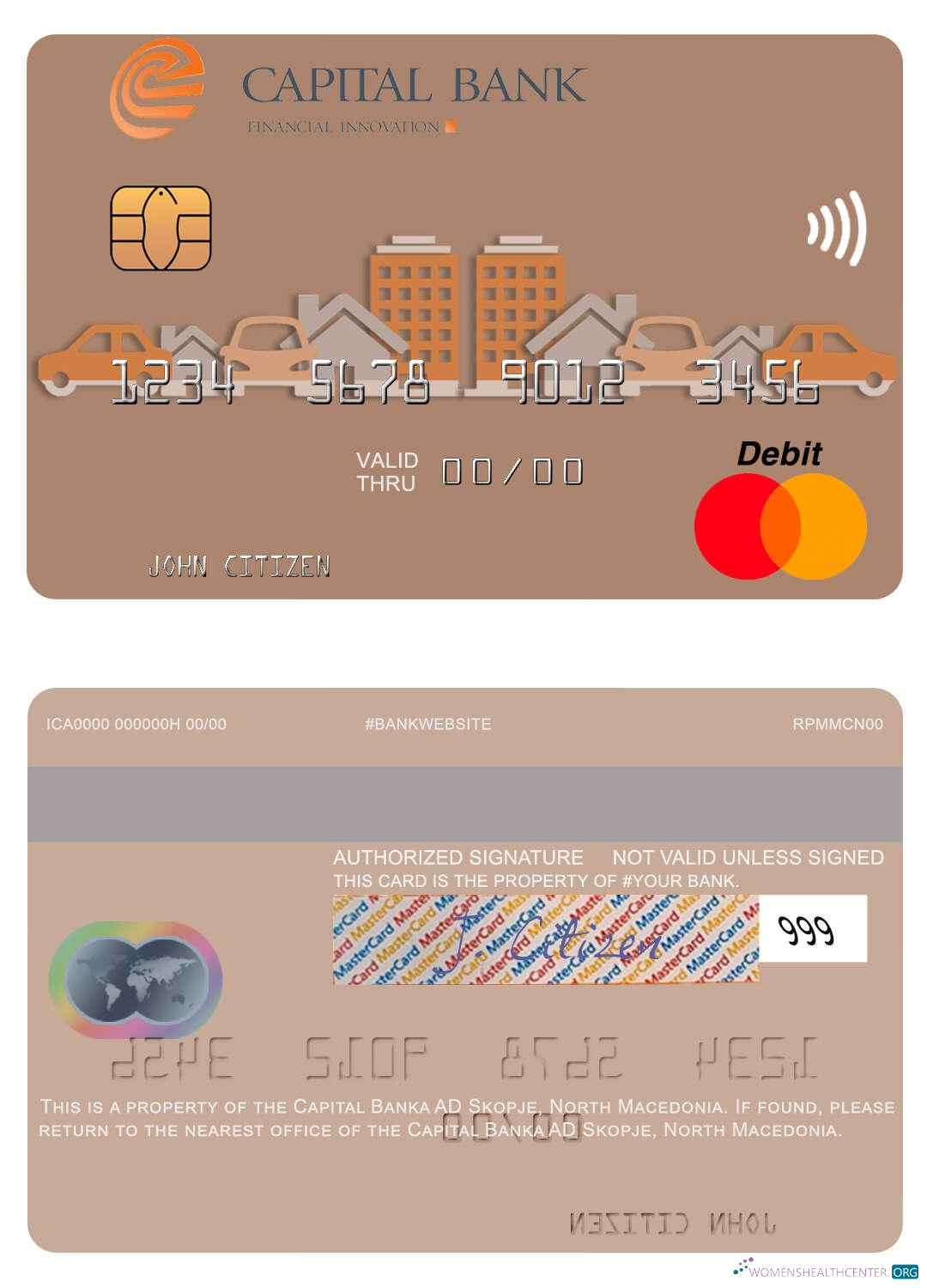 Premium Herunterladen Nord Macedonia Hauptstadt Banka AD Skopje Mastercard Photoshop Vorlage
