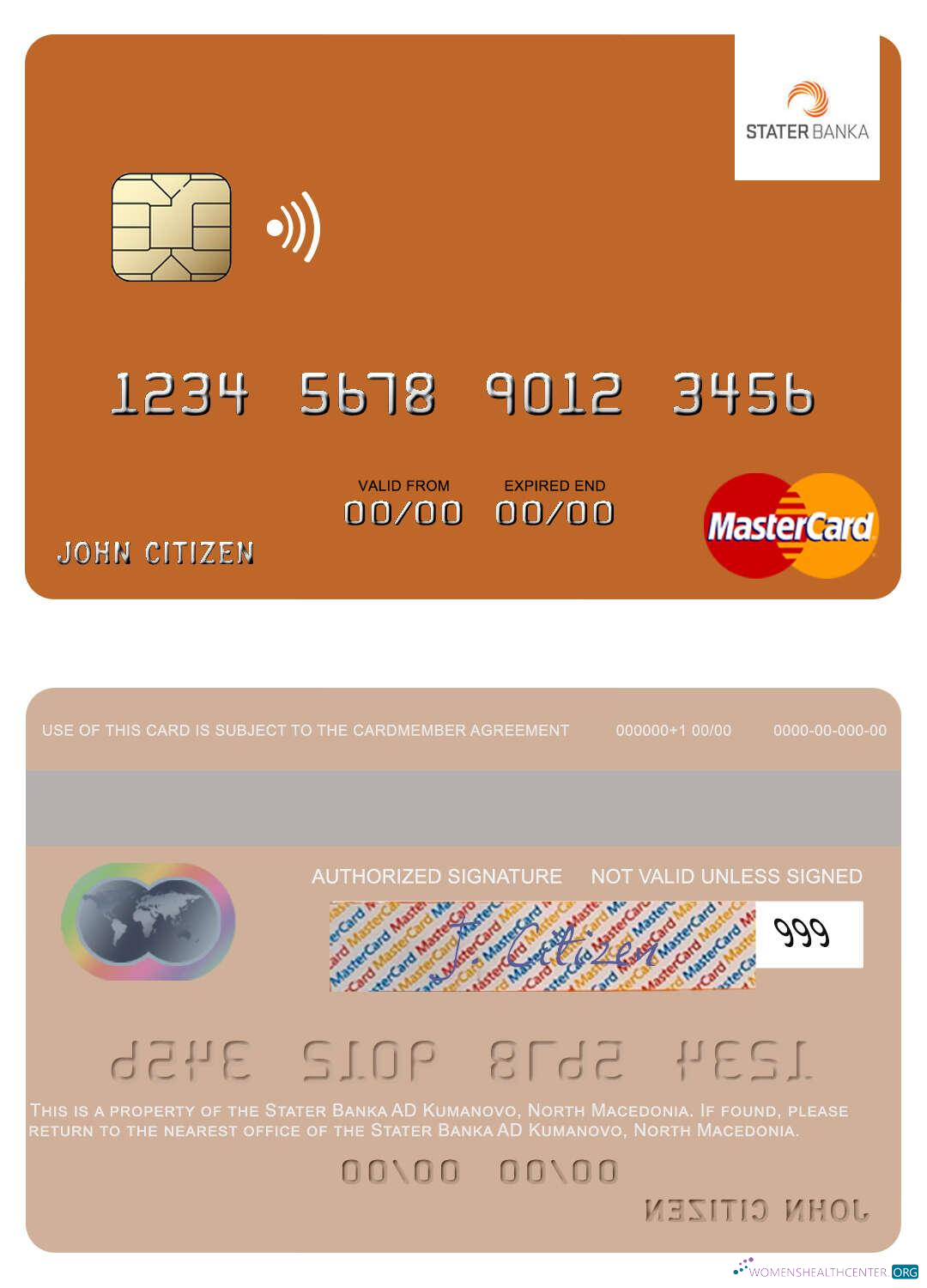 Editierbare Herunterladen Nord Macedonia Stater Banka AD Kumanovo Mastercard Photoshop Vorlage