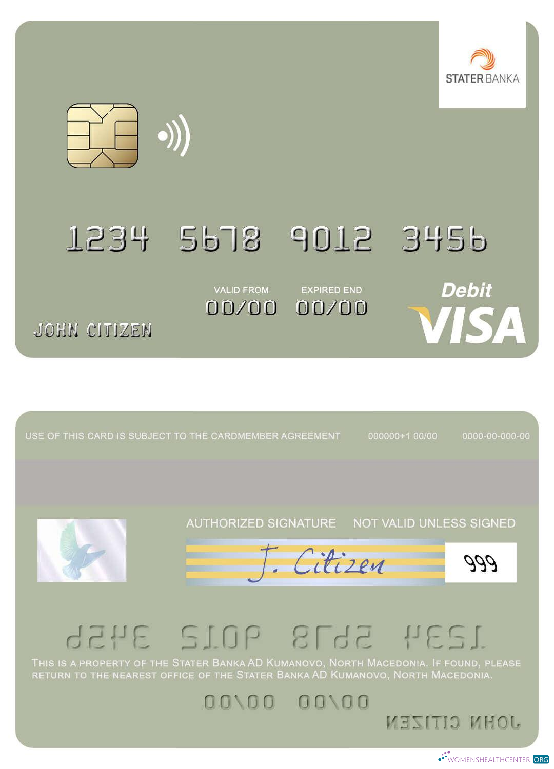 Premium Herunterladen Nord Macedonia Stater Banka AD Kumanovo Visa Debit Karte Photoshop Vorlage