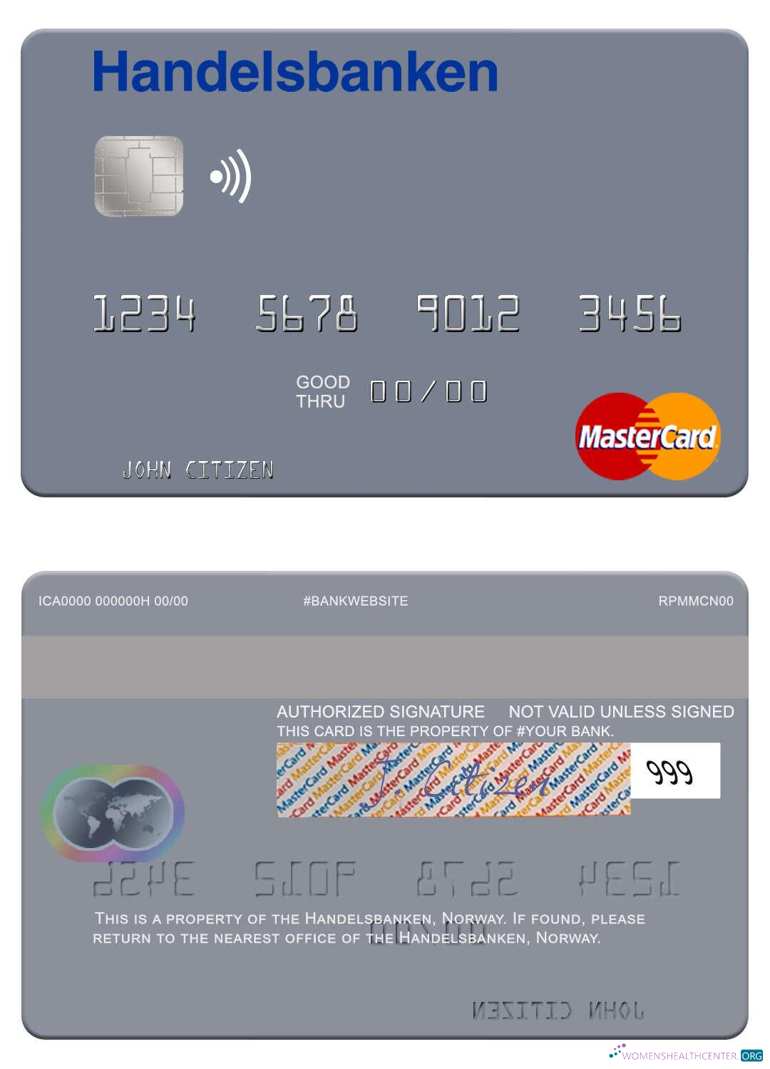 Premium Herunterladen Norwegen Handelsbanken Mastercard Photoshop Vorlage