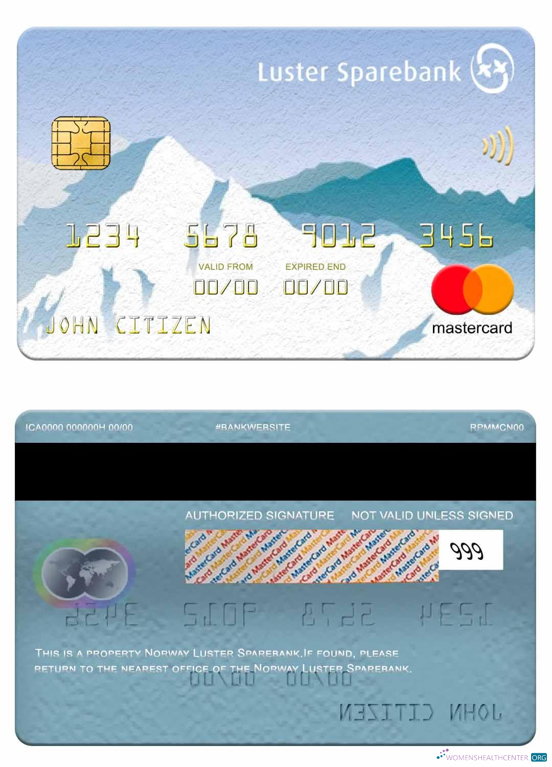Professionelle Herunterladen Norwegen Luster Sparebank Mastercard Photoshop Vorlage