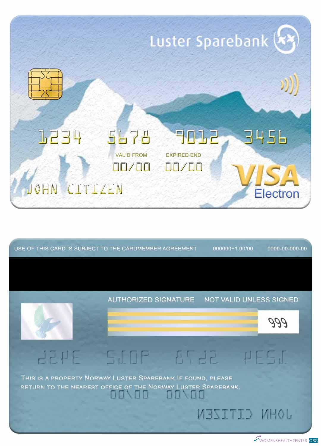 Professionelle Herunterladen Norwegen Luster Sparebank Visa Electron Karte Photoshop Vorlage