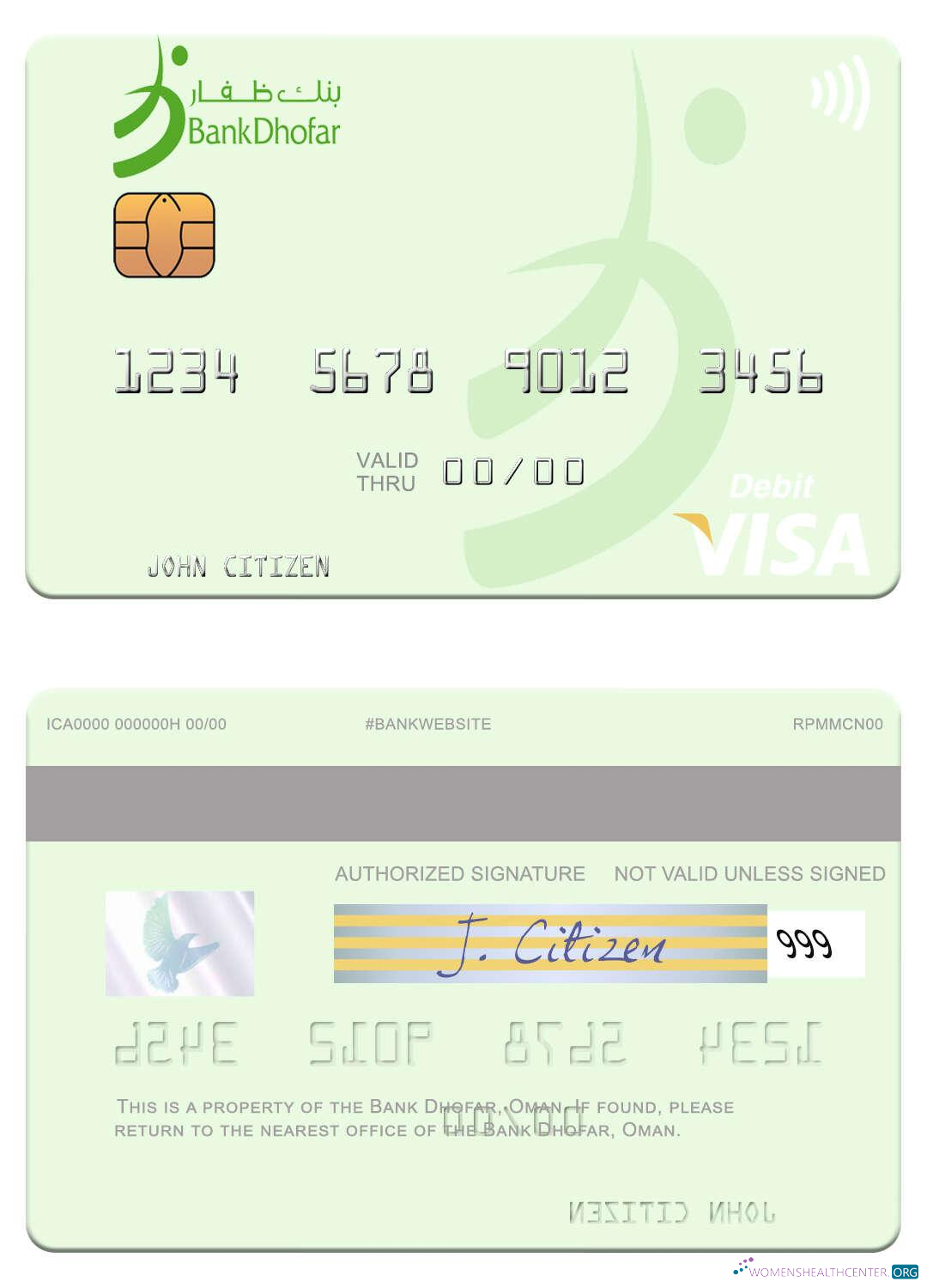 Premium Herunterladen Oman Bank Dhofar Visa Debit Karte Photoshop Vorlage
