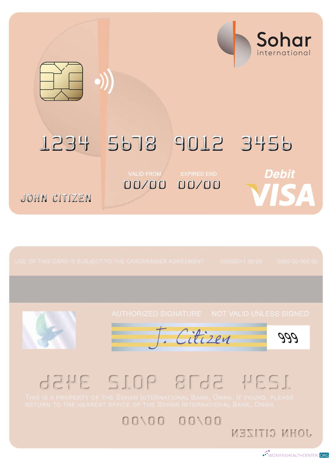 Premium Herunterladen Oman Sohar Internationale Bank Visa Debit Karte Photoshop Vorlage