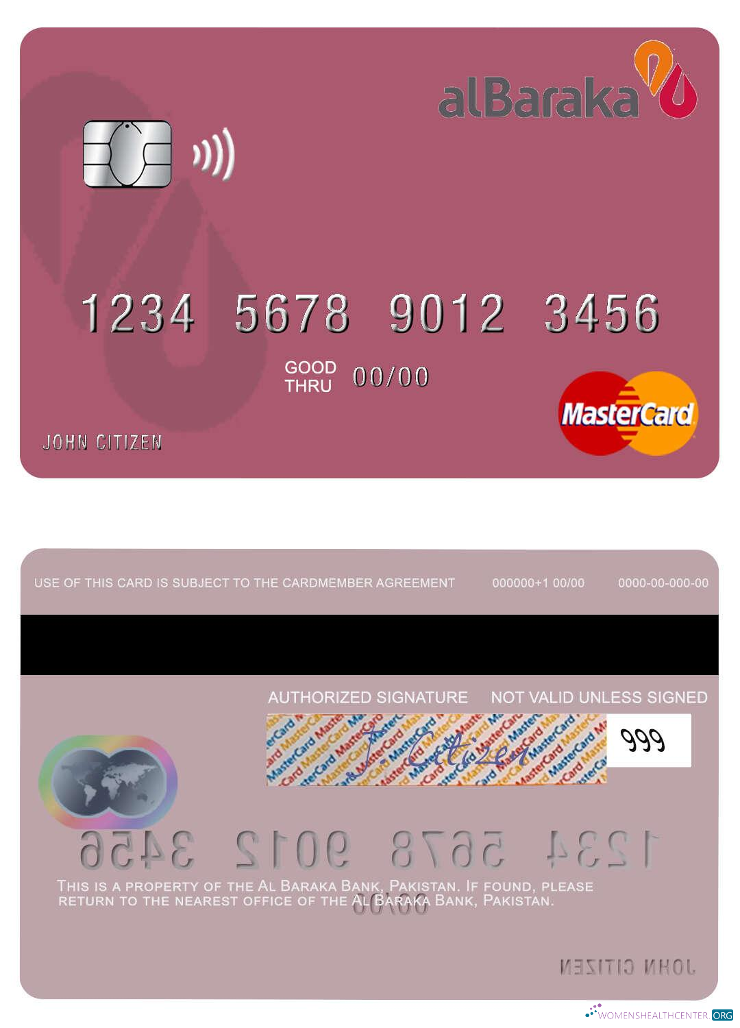 Professionelle Herunterladen Pakistan Al Baraka Bank Mastercard Photoshop Vorlage
