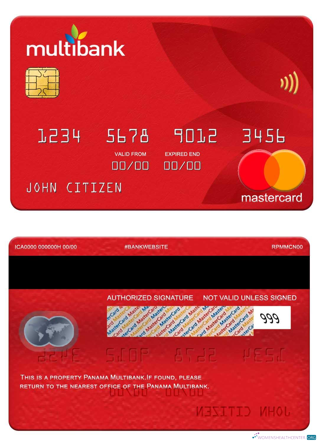 Professionelle Herunterladen Panama Multibank Mastercard Photoshop Vorlage