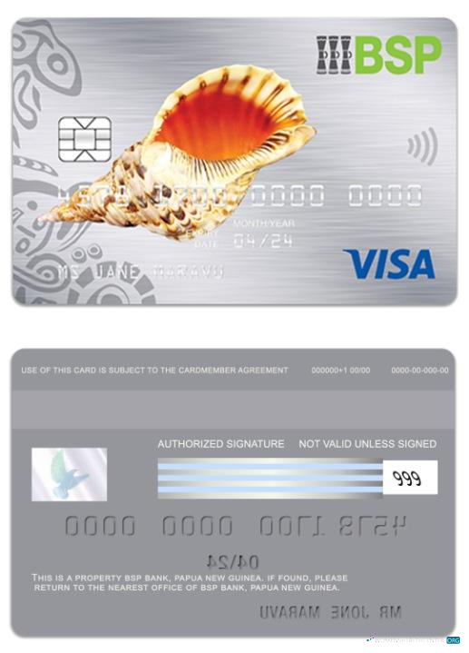 Realistische Herunterladen Papua-Neuguinea BSP Bank Visa Platin Karte Photoshop Vorlage