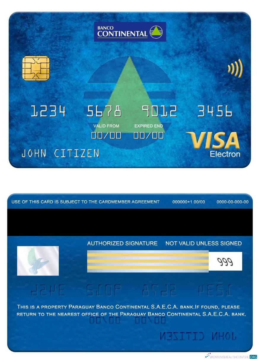 Realistische Herunterladen Paraguay Banco Continental S.A.E.C.A. Bank Visa Electron Karte Photoshop Vorlage