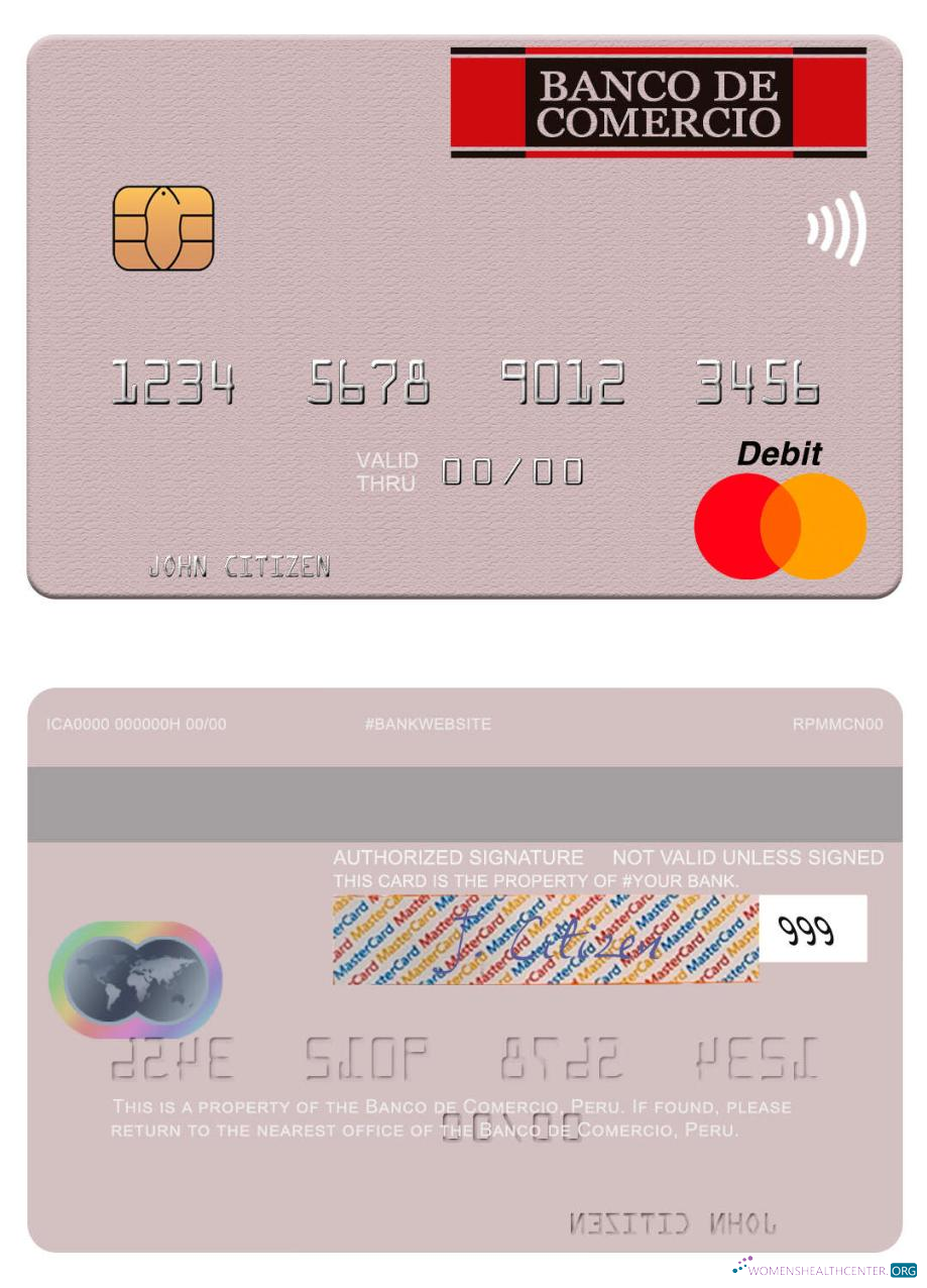 Professionelle Herunterladen Peru Banco de Comercio Mastercard Photoshop Vorlage