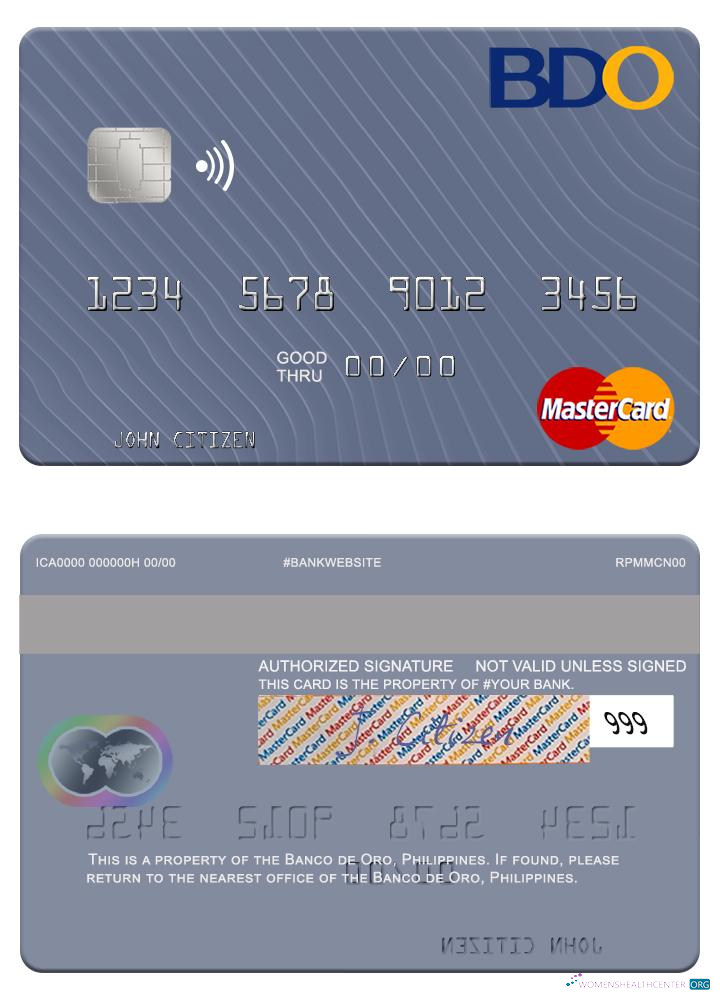Realistische Herunterladen Philippinen Banco de Oro Mastercard Photoshop Vorlage